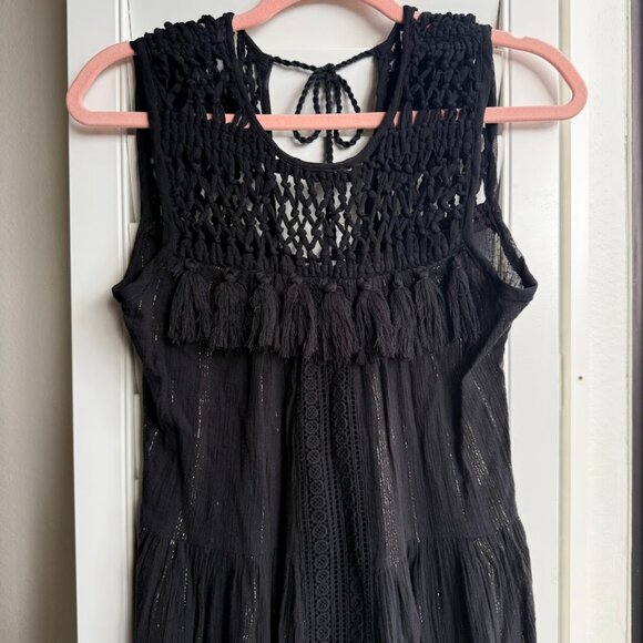 Maeve Anthropologie 'Abilene' Crochet & Metallic Maxi Dress size XS - Picture 4 of 11